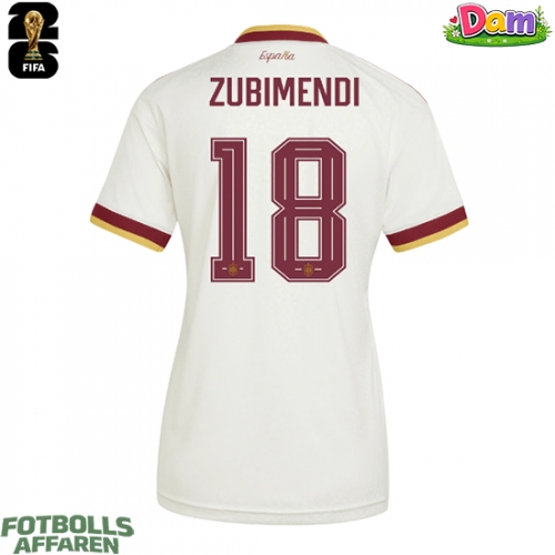 Spanien Martin Zubimendi #18 Bortatröja Kvinnor VM 2026 Kortärmad